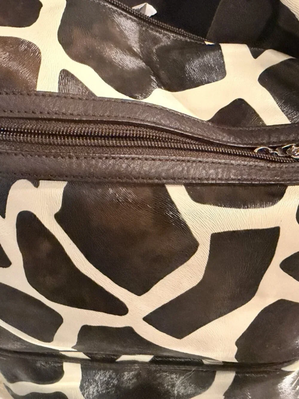 Dooney & Bourke Giraffe Print Hobo Shoulder Bag Brown Cream